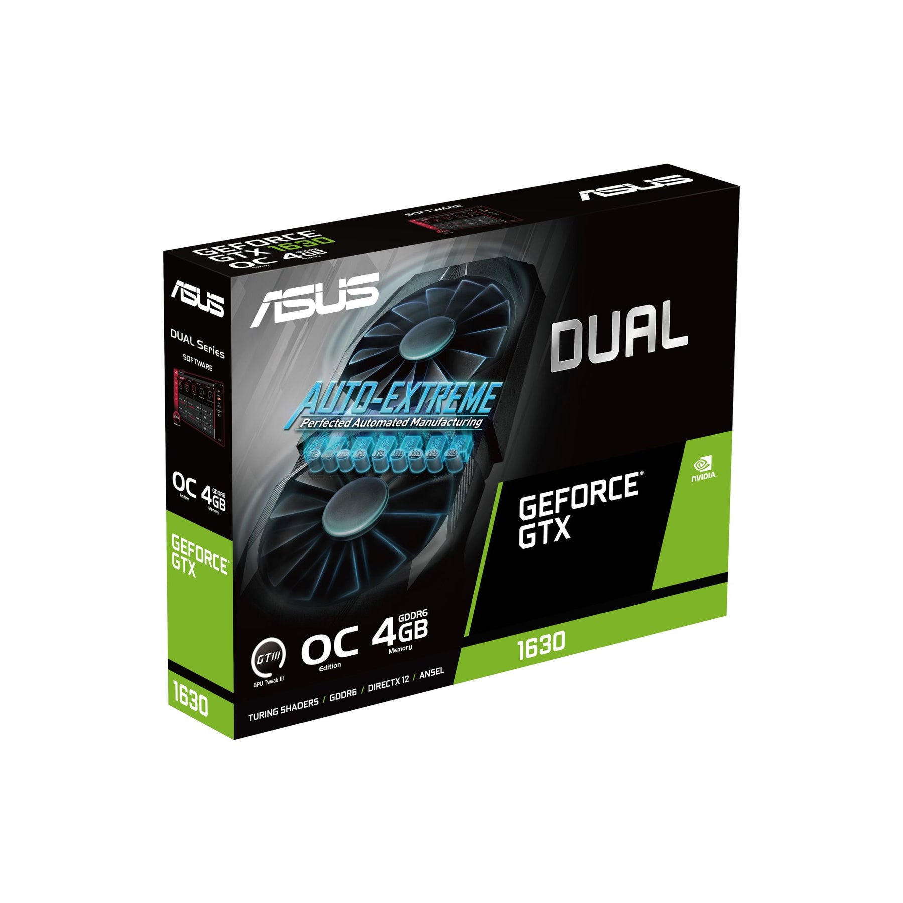 ASUS Dual GeForce GTX 1630 OC 4GB GDDR6, 1800 MHz, HDMI/DP/DVI, PCIe 3.0