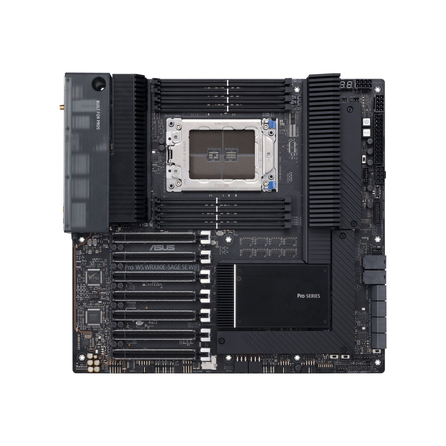 ASUS Pro WS WRX80E-SAGE SE WIFI E-ATX Mainboard, sWRX8, 2TB RAM, 2x10G LAN, Wi-Fi 6