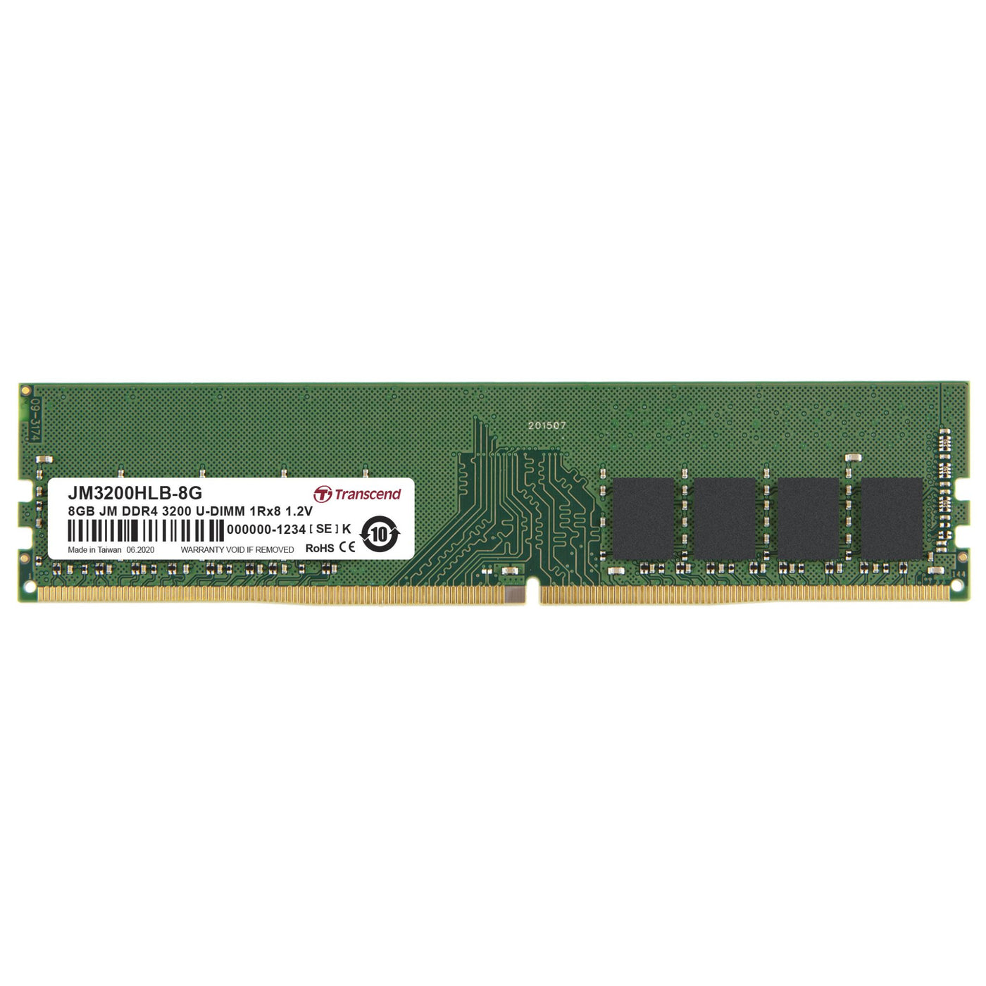 Transcend JetRAM 8GB DDR4 3200MHz DIMM 288-Pin CL22 Non-ECC Unbuffered RAM Modul