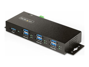 StarTech.com 7-Port Managed USB Hub with 7x USB-A, Heavy Duty with Metal Industrial Housing, ESD & Surge Protection, Wall/Desk/Din-Rail Mountable, USB 3.0/3.1/3.2 Gen 1 5Gbps