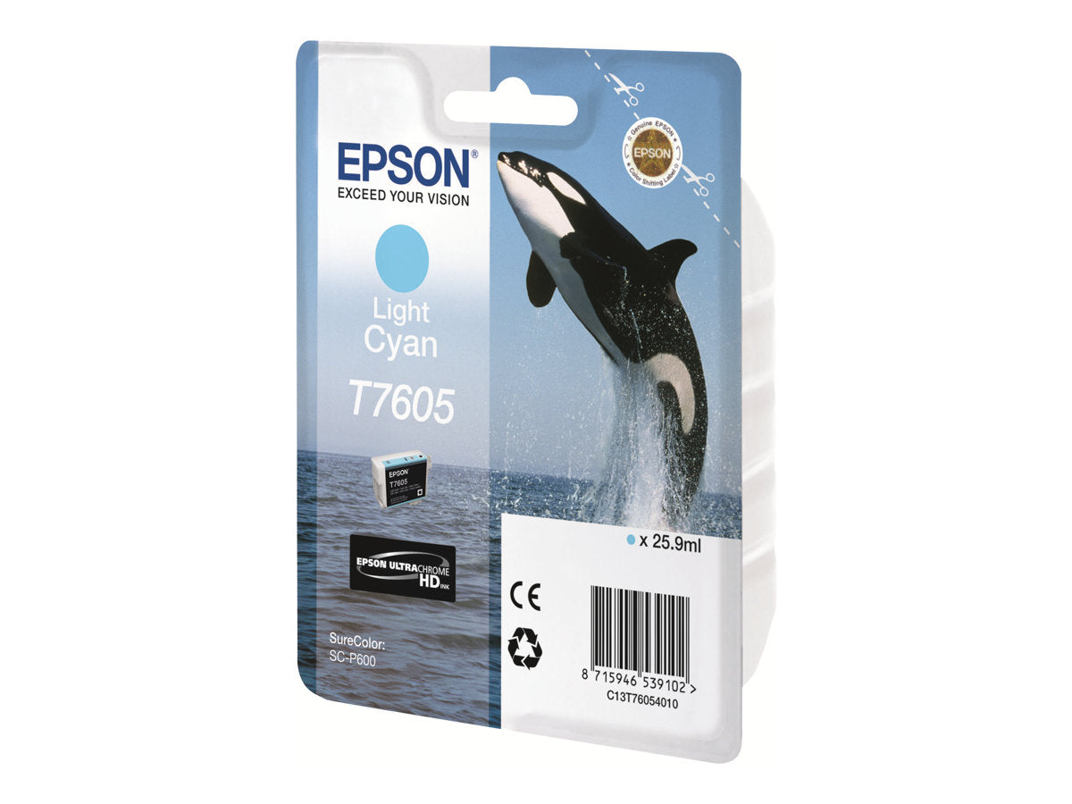 Epson T7605 - 26 ml - hell Cyan - Original - Blisterverpackung