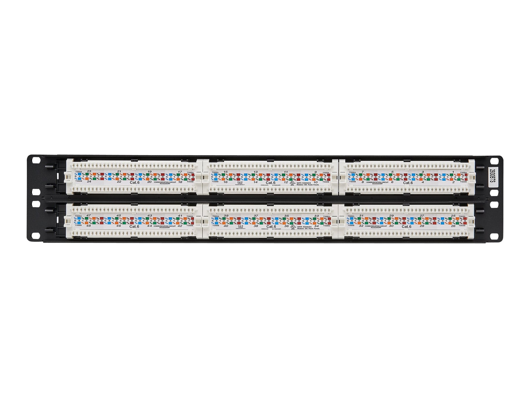 Tripp 48-Port Cat6 Cat5 Patch Panel Rackmount 110 Punch Down RJ45 Ethernet 1URM 568B - Patch Panel - CAT 6 - 48.3 cm (19")