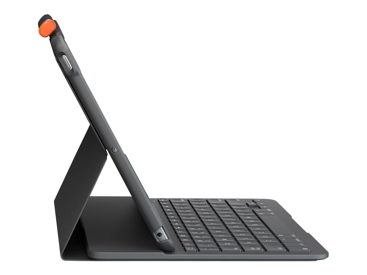 Logitech Slim Folio - Tastatur und Foliohülle - Bluetooth - QWERTZ - Schweiz - Graphite - für Apple 10.2-inch iPad (7. Generation, 8. Generation, 9. Generation)