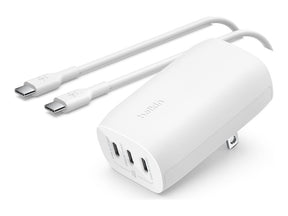 Belkin BoostCharge - Netzteil - PPS Technology - 67 Watt - 3.25 A - PD 3.0, Power Delivery 3.1 - 3 Ausgabeanschlussstellen (24 pin USB-C)