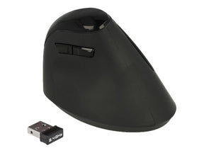 Delock Ergonomic - Vertikale Maus - ergonomisch - Für Rechtshänder - optisch - 6 Tasten - kabellos - 2.4 GHz - kabelloser Empfänger (USB)