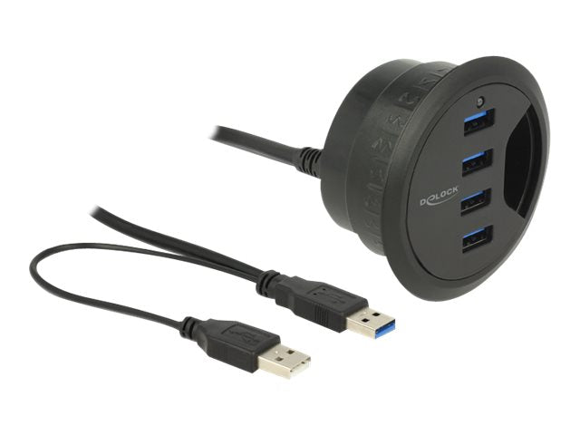 Delock In-Desk Hub - Hub - 4 x SuperSpeed USB 3.0