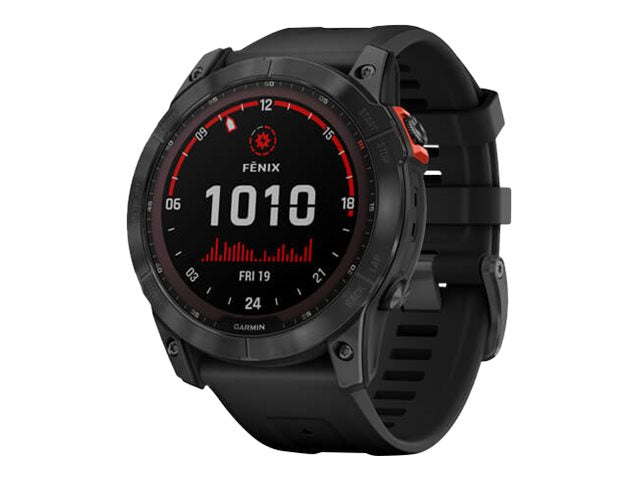 Garmin fenix 7X Solar - 51 mm - Slate Gray - Sportuhr mit Band - Silikon - schwarz - Handgelenkgröße: 127-210 mm - Anzeige 3.556 cm (1.4")