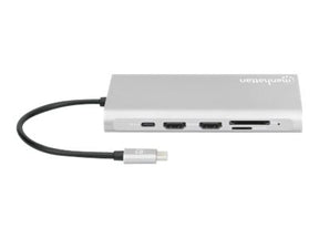 Manhattan USB-C Dock/Hub with Card Reader and MST, Ports (x10):