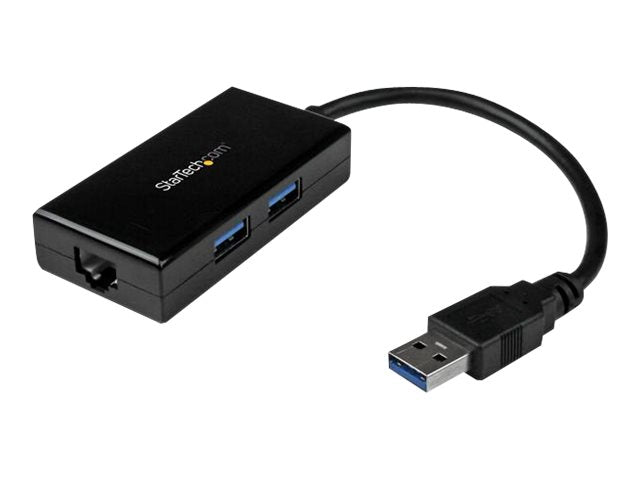 StarTech.com USB 3.0 auf Gigabit Netzwerk Adapter mit 2 Port USB Hub - Native Treiber-Unterstützung (Windows, Mac und Chrome OS)