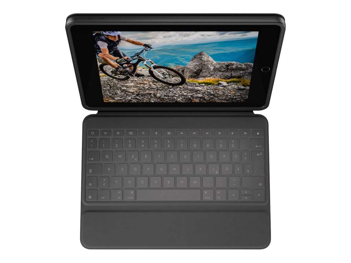 Logitech Rugged Folio - Tastatur und Foliohülle - Apple Smart connector - Pan-Nordic - für Apple 10.2-inch iPad (7. Generation, 8. Generation, 9. Generation)