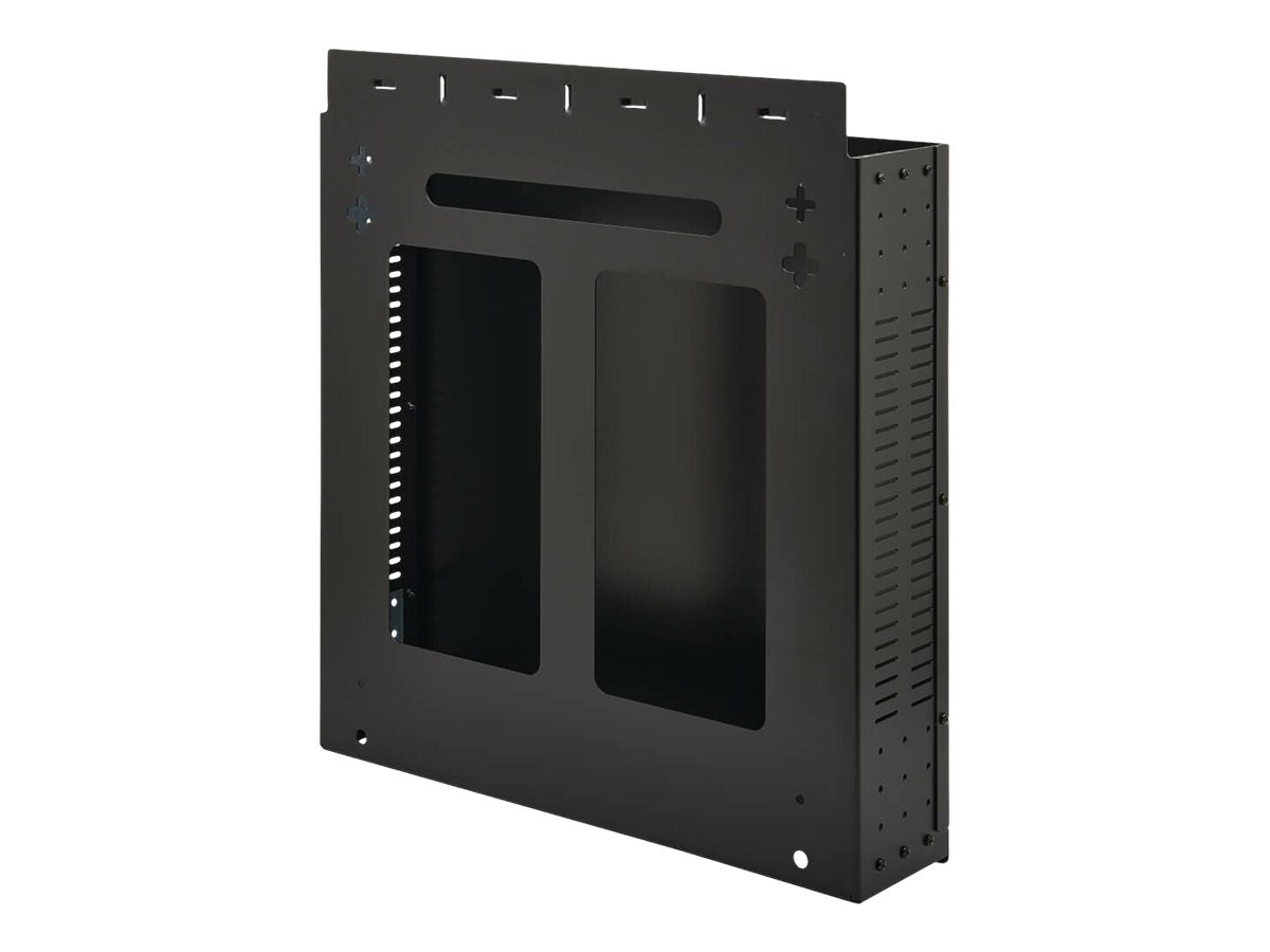 Tripp SmartRack 2U Low-Profile Vertical-Mount Vented Wall-Mount Mini Rack Enclosure, Black - Schrank für Rack-Gehäuse - geeignet für Wandmontage - Schwarz - 2U - 49.27 cm (19.4")