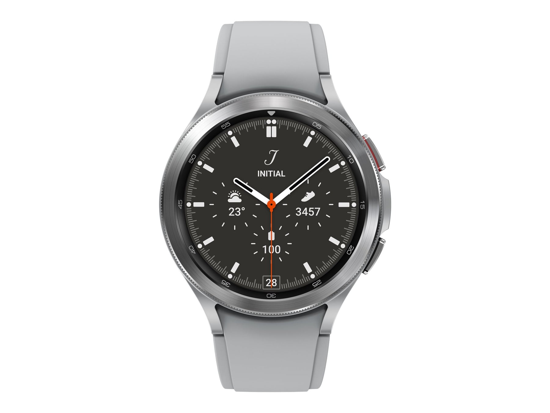 Samsung Galaxy Watch4 Classic - 46 mm - silber - intelligente Uhr mit Ridge Sport Band - Flouroelastomer - Silber - Anzeige 3.46 cm (1.4")