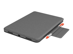 Logitech Folio Touch - Tastatur und Foliohülle - mit Trackpad - hinterleuchtet - Apple Smart connector - QWERTY - Spanisch - Oxford Gray - für Apple 10.9-inch iPad Air (4. Generation, 5. Generation)