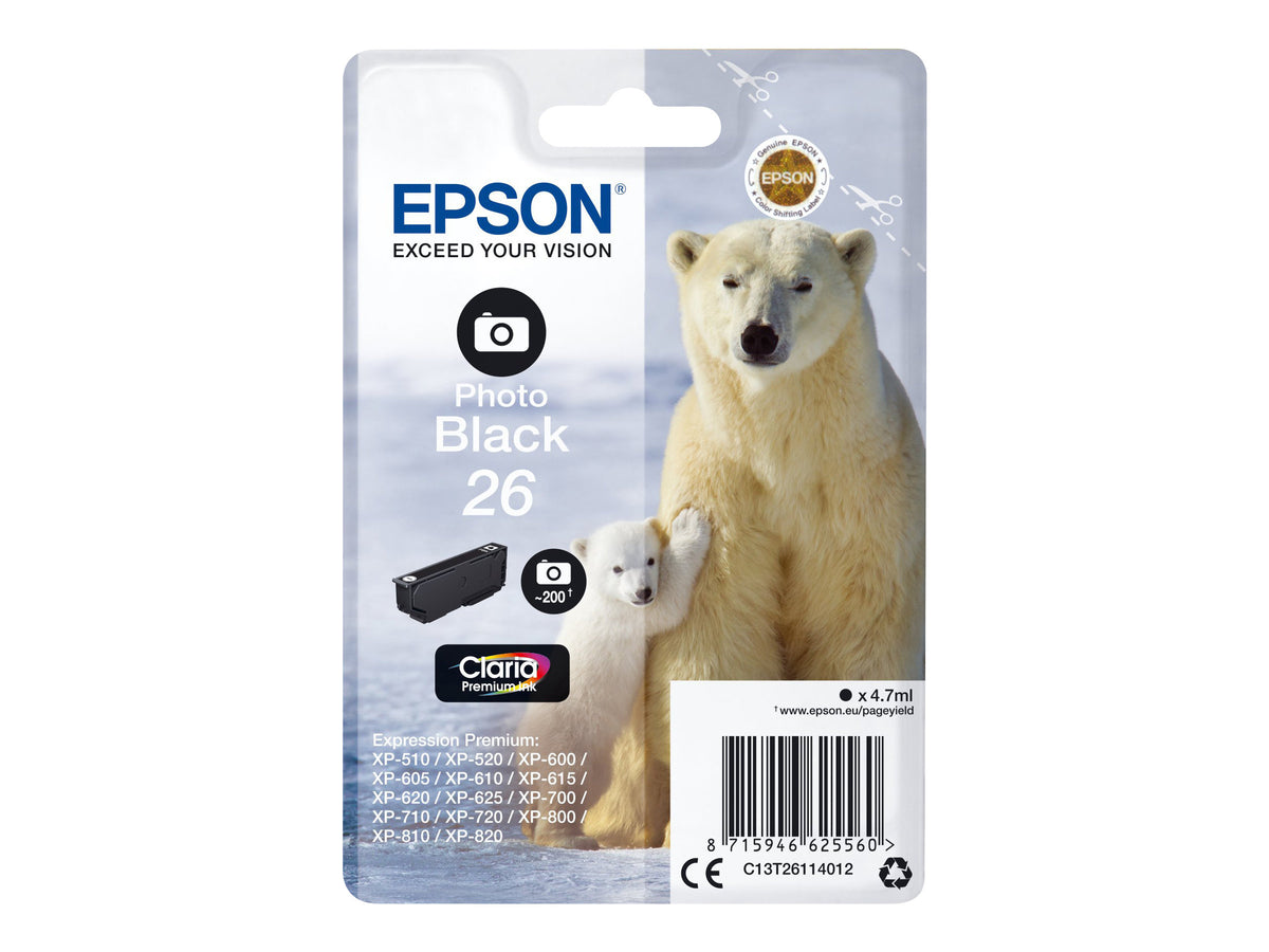 Epson 26 - 4.7 ml - Photo schwarz - Original