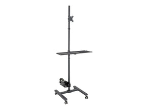 Tripp Mobile Workstation TV Floor Stand Cart Height-Adjustable w/ Monitor Mount 17-32in - Wagen (Befestigungen, Schraubenschlüssel, Mauspad)