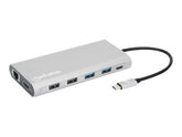 Manhattan USB-C Dock/Hub with Card Reader and MST, Ports (x10):