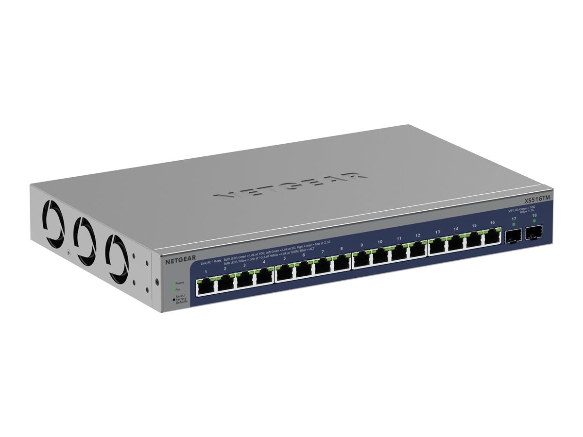 Netgear S3600 Series XS516TM - Switch - 2+/L3 Lite - Smart - 16 x 10/25 Gigabit Ethernet + 2 x 10 Gb Ethernet SFP+ (Uplink)