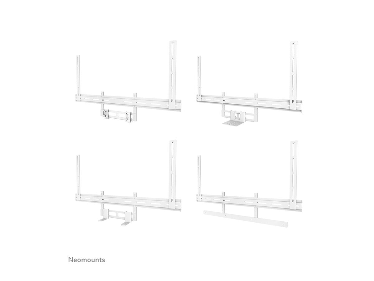 Neomounts Befestigungskit (Montageklammer) - für Video-Leiste - universal - Stahl - weiß - Bildschirmgröße: 109.2-279.4 cm (43"-110")