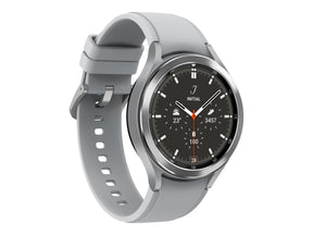 Samsung Galaxy Watch4 Classic - 46 mm - silber - intelligente Uhr mit Ridge Sport Band - Flouroelastomer - Silber - Anzeige 3.46 cm (1.4")