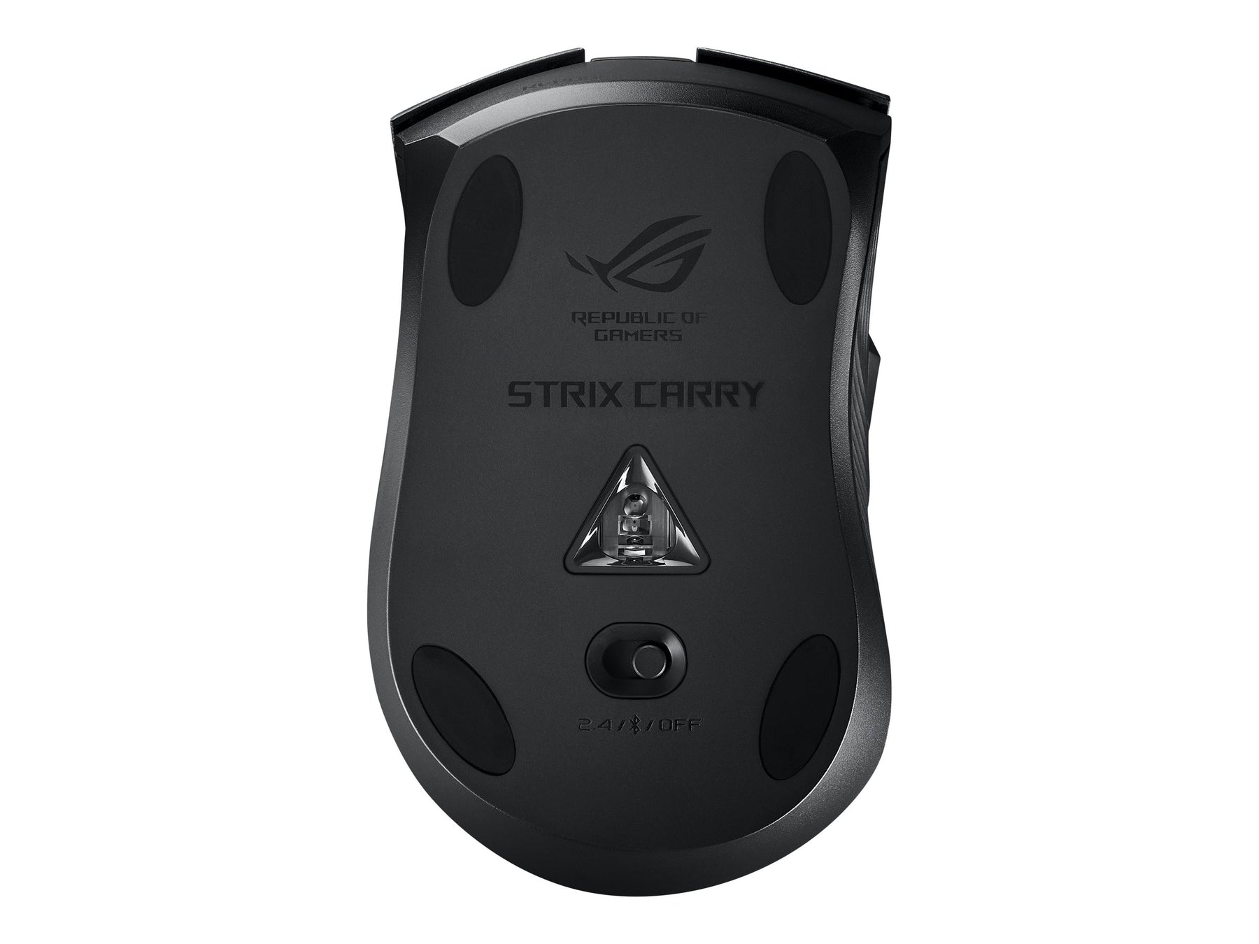 ASUS ROG Strix Carry - Maus - Für Rechtshänder - optisch - kabellos - 2.4 GHz, Bluetooth 5.0 LE - kabelloser Empfänger (USB)