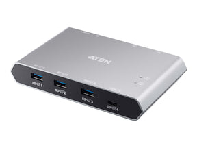 ATEN US3342 - USB-Umschalter für die gemeinsame Nutzung von Peripheriegeräten - 3 x USB 3.2 Gen 2 + 1 x USB-C (Spannungsversorgung)