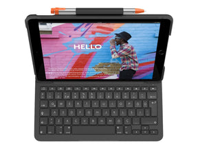 Logitech Slim Folio - Tastatur und Foliohülle - Bluetooth - QWERTZ - Schweiz - Graphite - für Apple 10.2-inch iPad (7. Generation, 8. Generation, 9. Generation)