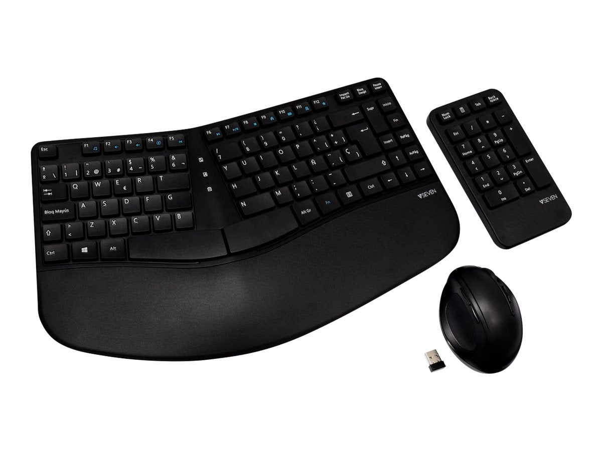 V7 CKW400ES - Set aus Tastatur, Maus und Ziffernblock