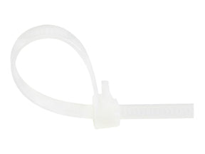 StarTech.com 15cm(6") Reusable Cable Ties, 7mm(1/4") wide, 35mm(1-3/8") Bundle Dia. 22kg(50lb) Tensile Strength, Releasable Nylon Ties, Indoor/Outdoor, 94V-2/UL Listed, 100 Pack, White - Nylon 66 Plastic - TAA (CBMZTRB6)