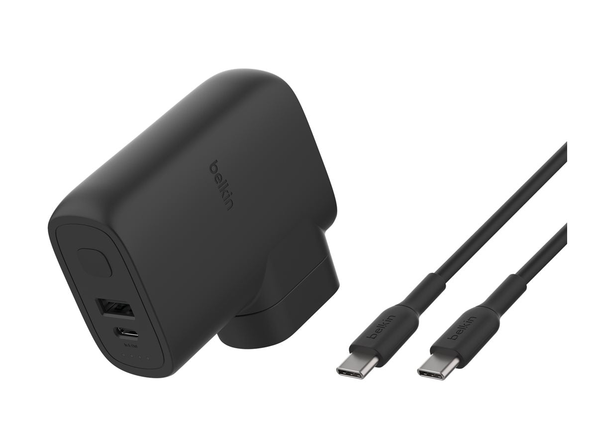 Belkin BoostCharge - Power Bank / Stromadapter - 5000 mAh - 25 Watt - Fast Charge, PD 3.0 - 2 Ausgabeanschlussstellen (USB, 24 pin USB-C)