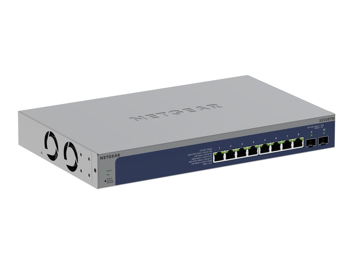 Netgear S3600 Series XS508TM - Switch - 2+/L3 Lite - Smart - 8 x 10/25 Gigabit Ethernet + 2 x 10 Gb Ethernet SFP+ (Uplink)