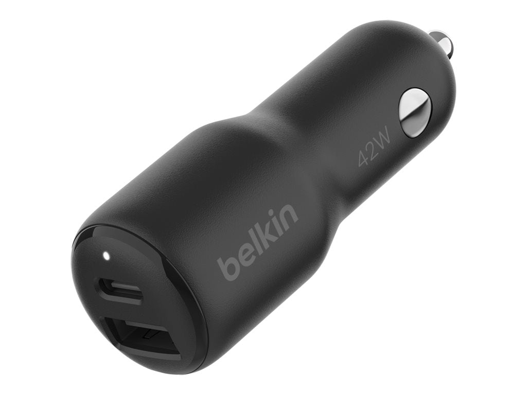 Belkin BoostCharge - Auto-Netzteil - 42 Watt - Fast Charge, PD 3.0 - 2 Ausgabeanschlussstellen (USB, 24 pin USB-C)