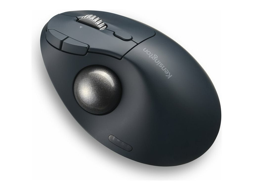 Kensington Pro Fit Ergo TB550 Trackball - Vertikale Maus - ergonomisch - optisch - 9 Tasten - kabellos - Bluetooth, 2.4 GHz - kabelloser Empfänger (USB)