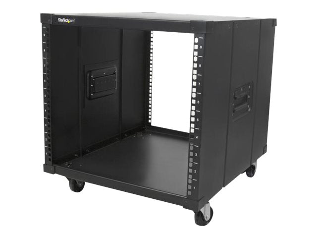 StarTech.com Mobiles Server Rack mit Griffen - rollbarer Serverschrank / Netzwerschrank - 9HE - Schrank - Schwarz - 9U - 58.4 cm (23")