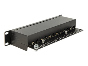 Delock Patch Panel - RJ-45 X 12 - Schwarz - 1U - 25.4 cm (10")