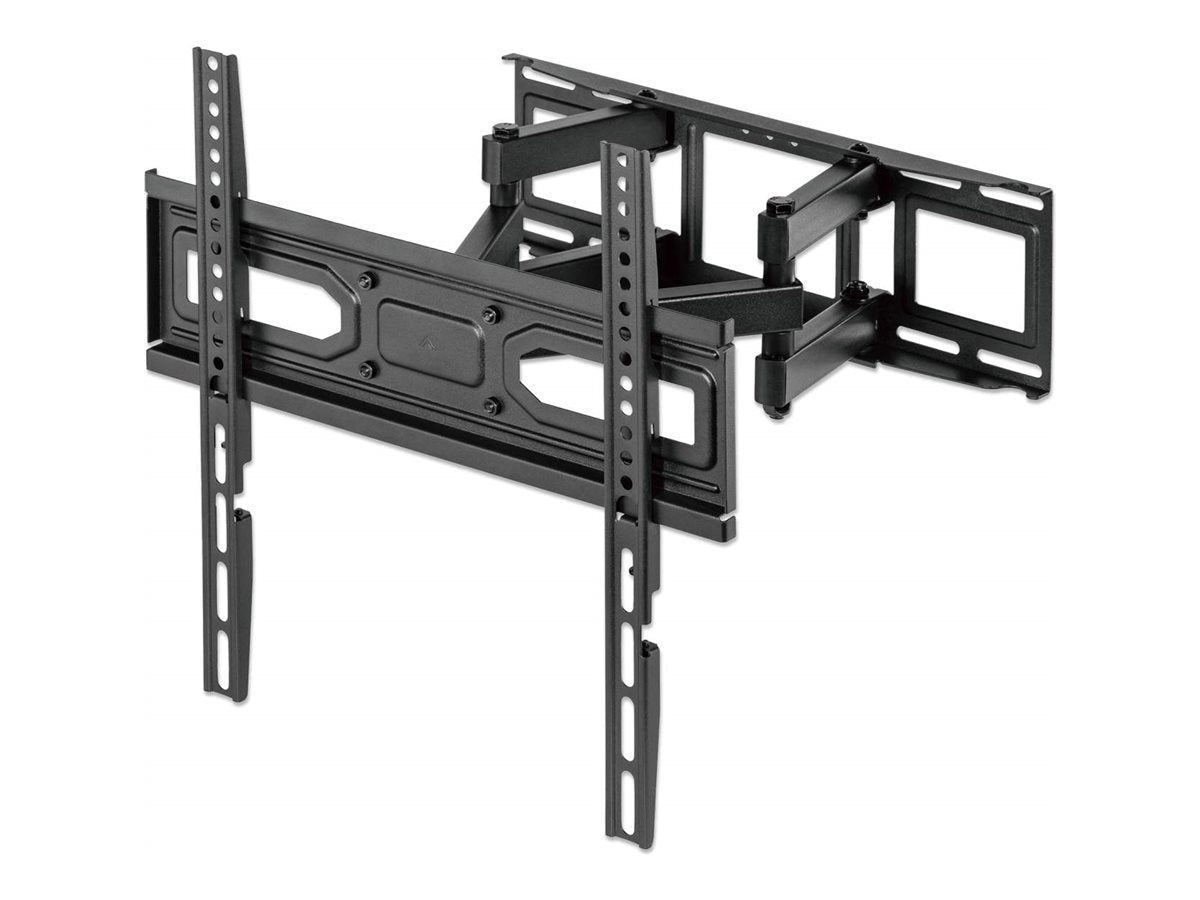 Manhattan TV & Monitor Mount, Wall, Full Motion, 1 screen, Screen Sizes: 32-55", Black, VESA 100x100 to 400x400mm, Max 40kg, LFD, Tilt & Swivel with 3 Pivots, Lifetime Warranty - Befestigungskit (Wandmontage)