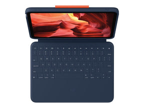 Logitech Rugged Combo 4 - Tastatur und Foliohülle - Apple Smart connector - Classic Blue - für Apple 10.9-inch iPad (10. Generation)