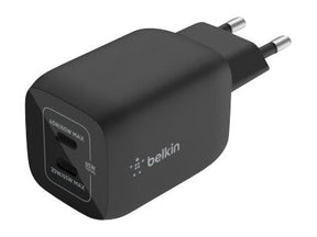 Belkin BoostCharge Pro - Netzteil - PPS Technology - 65 Watt - 3.25 A - Fast Charge, PD 3.0 - 2 Ausgabeanschlussstellen (24 pin USB-C)