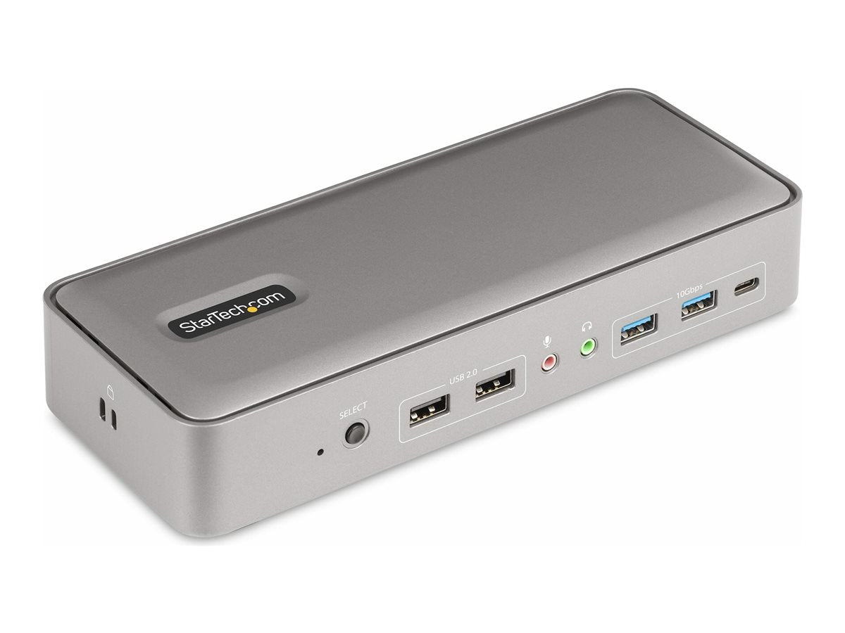 StarTech.com Dual-Laptop USB-C KVM Docking Station, Dual Monitor 4K 60Hz DisplayPort Dock, 5-Port USB Hub, GbE, 90W/45W Power Delivery to Two Laptops, Windows/Mac, 2-Host KVM Dock