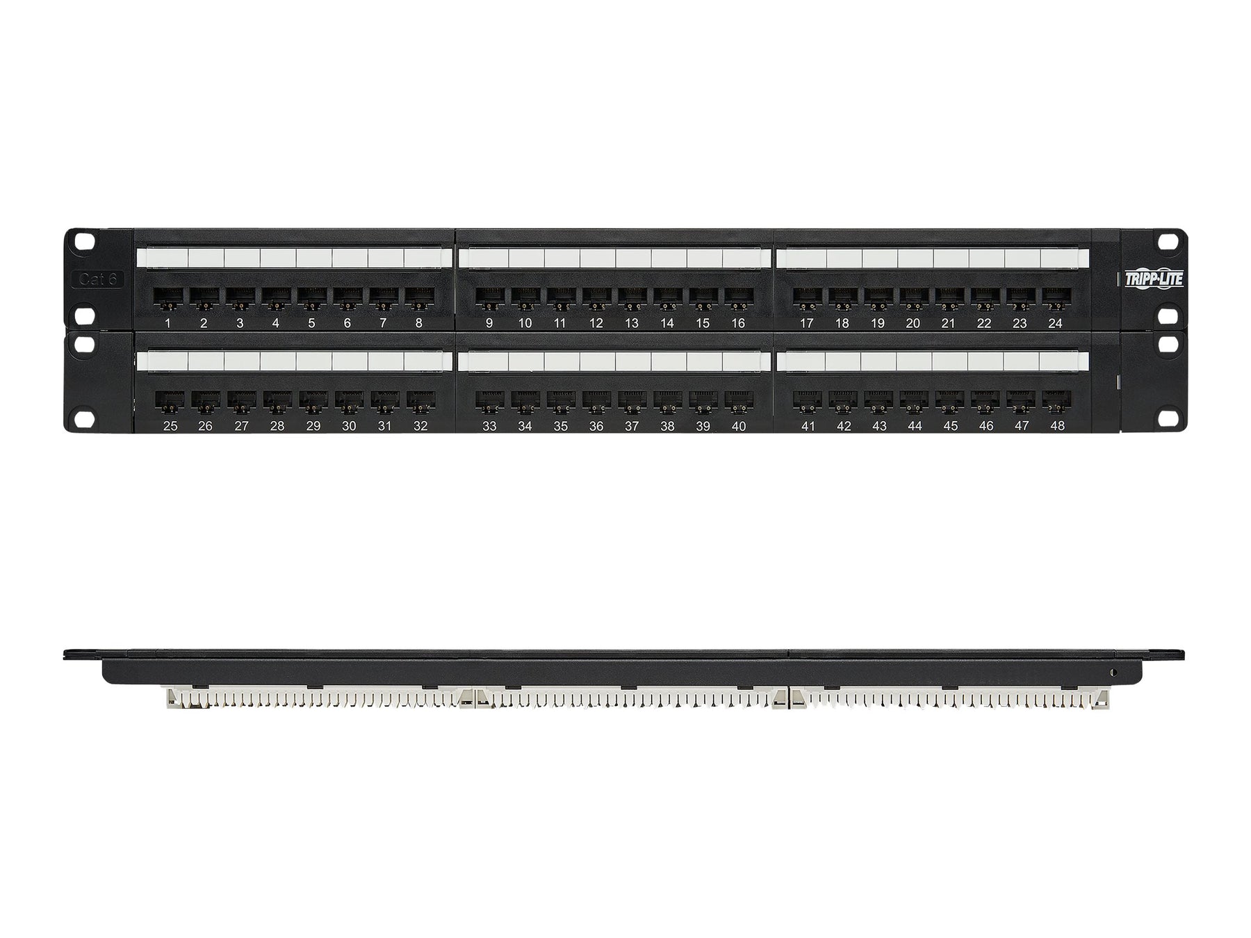 Tripp 48-Port Cat6 Cat5 Patch Panel Rackmount 110 Punch Down RJ45 Ethernet 1URM 568B - Patch Panel - CAT 6 - 48.3 cm (19")