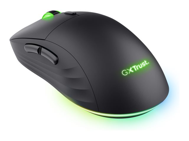 Trust GXT 927 REDEX+ - Maus - high-performance, adjustable RGB lighting - Für Rechtshänder - Laser - 6 Tasten - kabellos - 2.4 GHz - kabelloser Empfänger (USB)