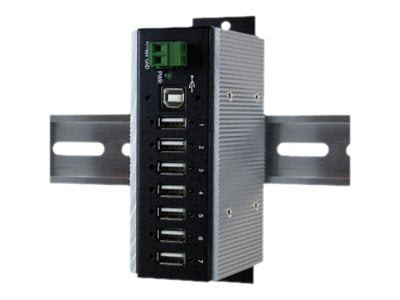 Exsys Ex 1177HMVS-WT - Hub - 7 x USB 2.0 - an DIN-Schiene montierbar