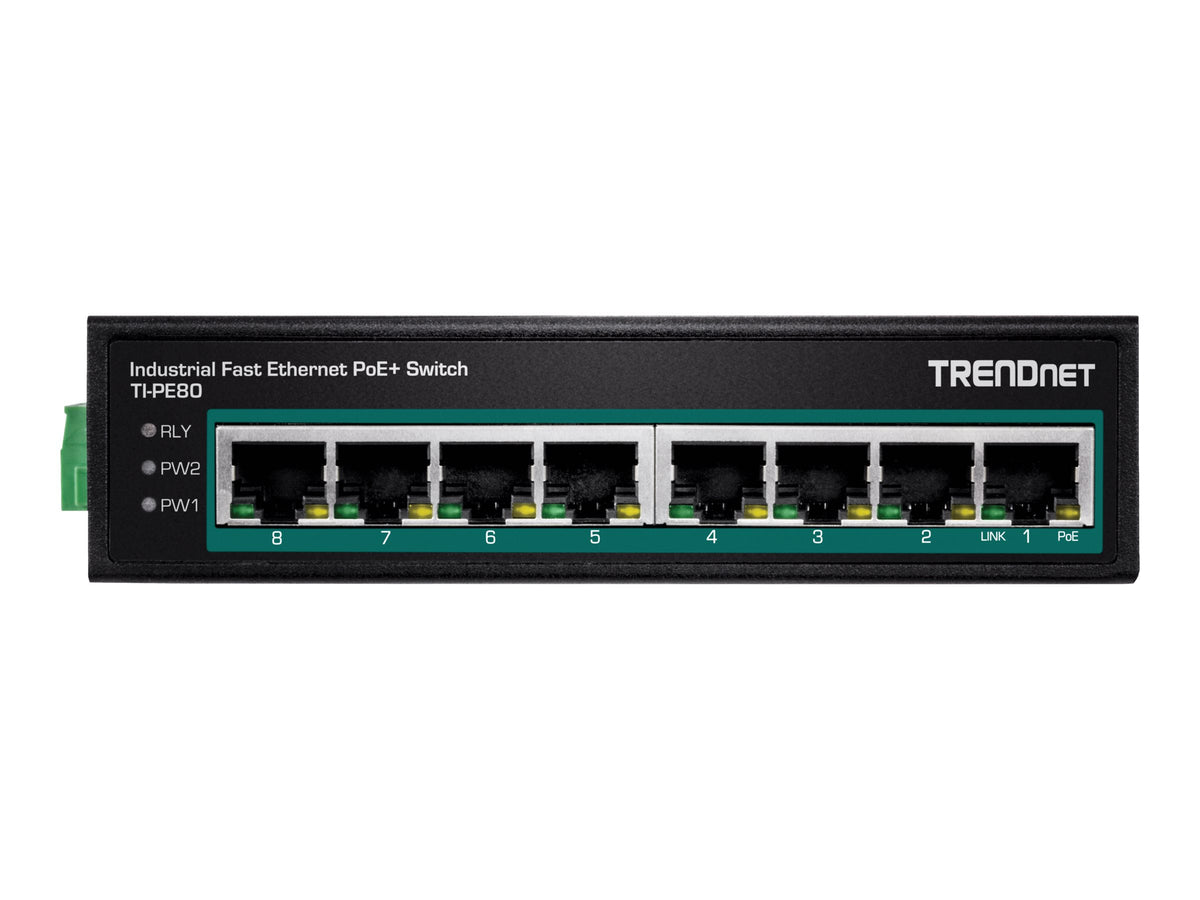 TRENDnet TI-PE80 - Industrial - Switch - 8 x 10/100 (PoE+)