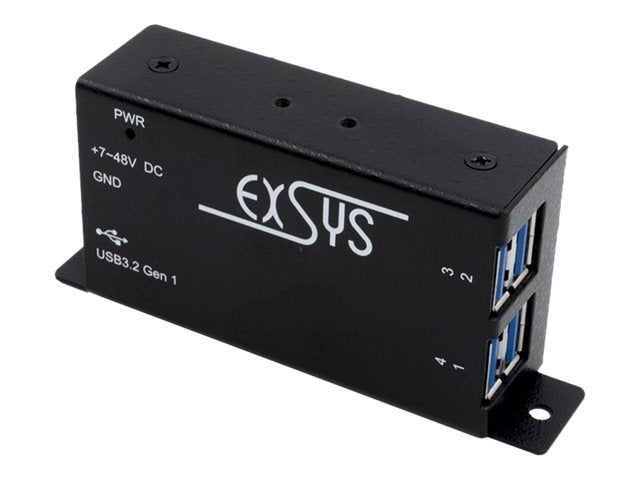 Exsys EX-1181HMS - Hub - 4 x USB 3.2 Gen 1 - an DIN-Schiene montierbar, wandmontierbar