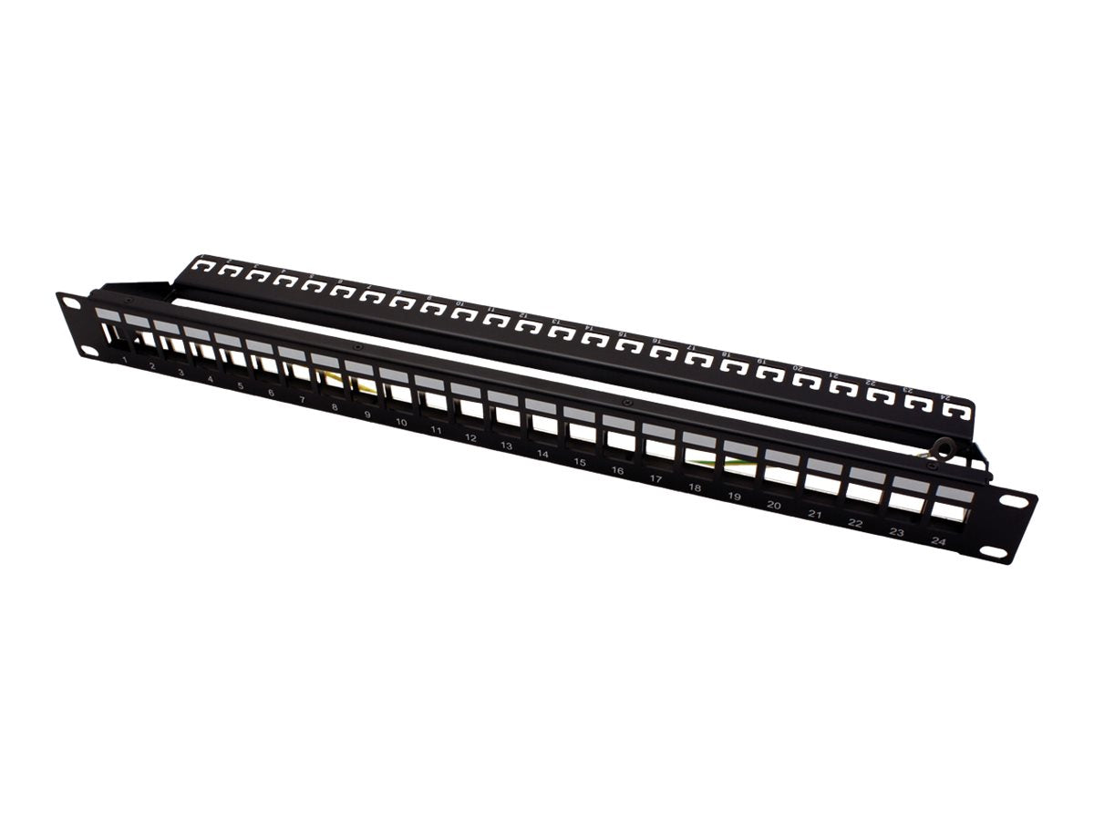 ROLINE Leeres Keystone-Patchpanel - CAT 5e/6/6a - STP - Schwarz - 48.3 cm (19")