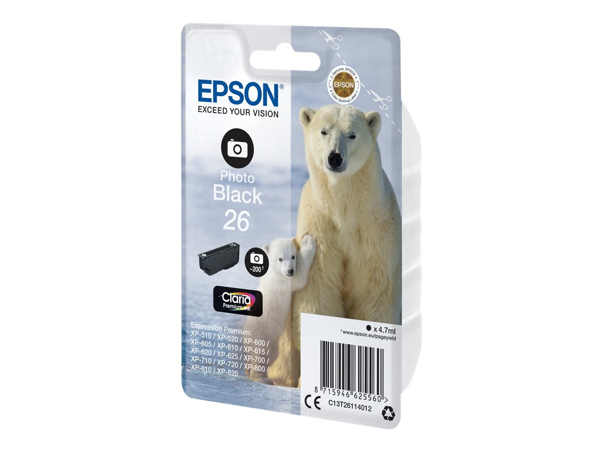 Epson 26 - 4.7 ml - Photo schwarz - Original