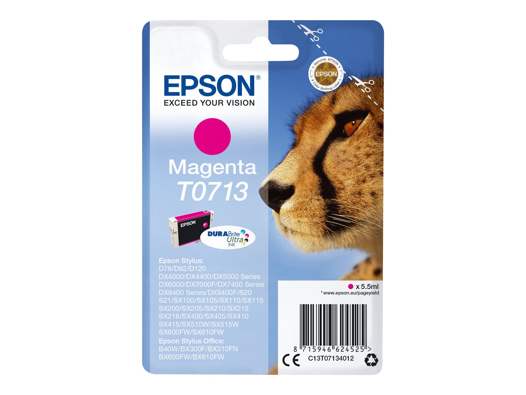 Epson T0713 - 5.5 ml - Magenta - Original - Tintenpatrone