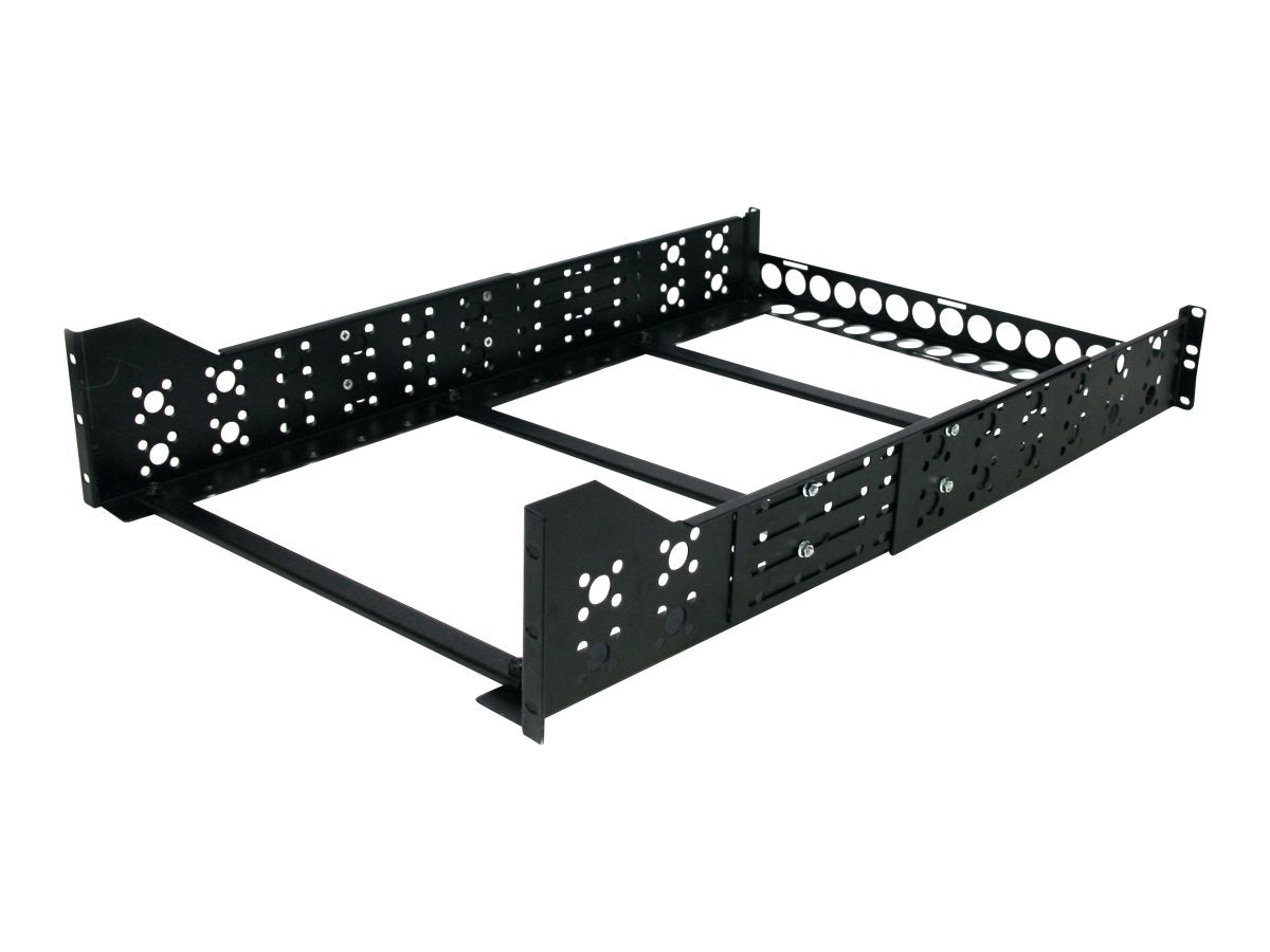 StarTech.com 3HE 19 tiefenverstellbare Universal Server Rack Schienen - Rack-Schiene - Schwarz - 3U - 48.3 cm (19")