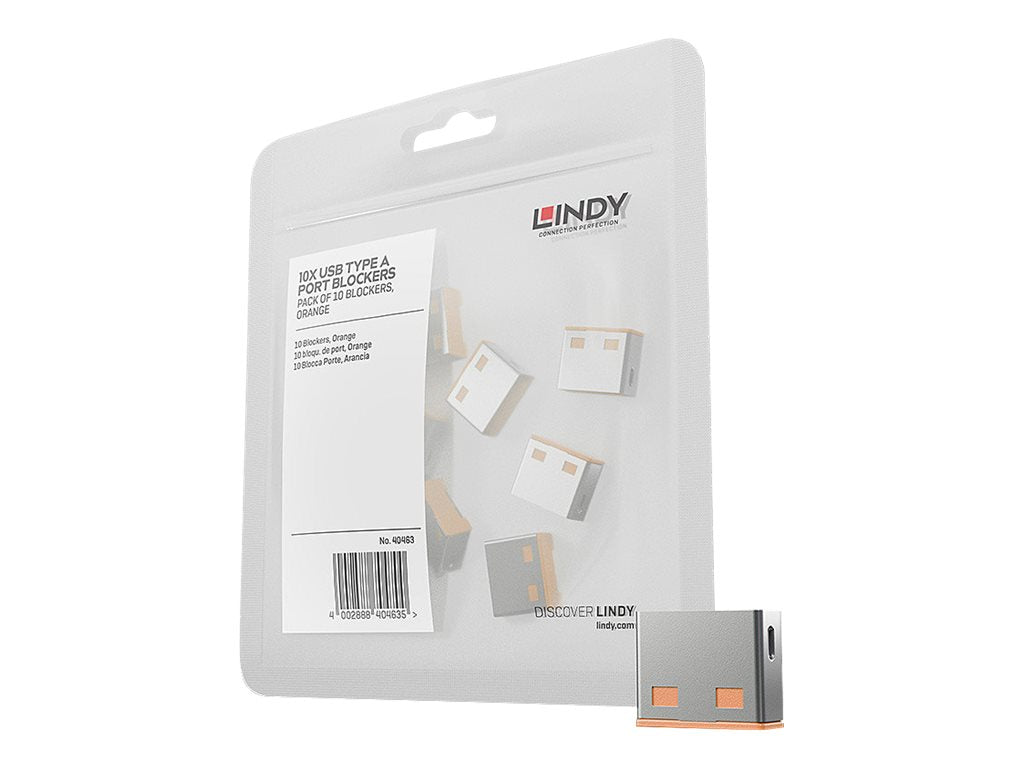 Lindy USB Port Blocker - USB-Portblocker - orange (Packung mit 10)