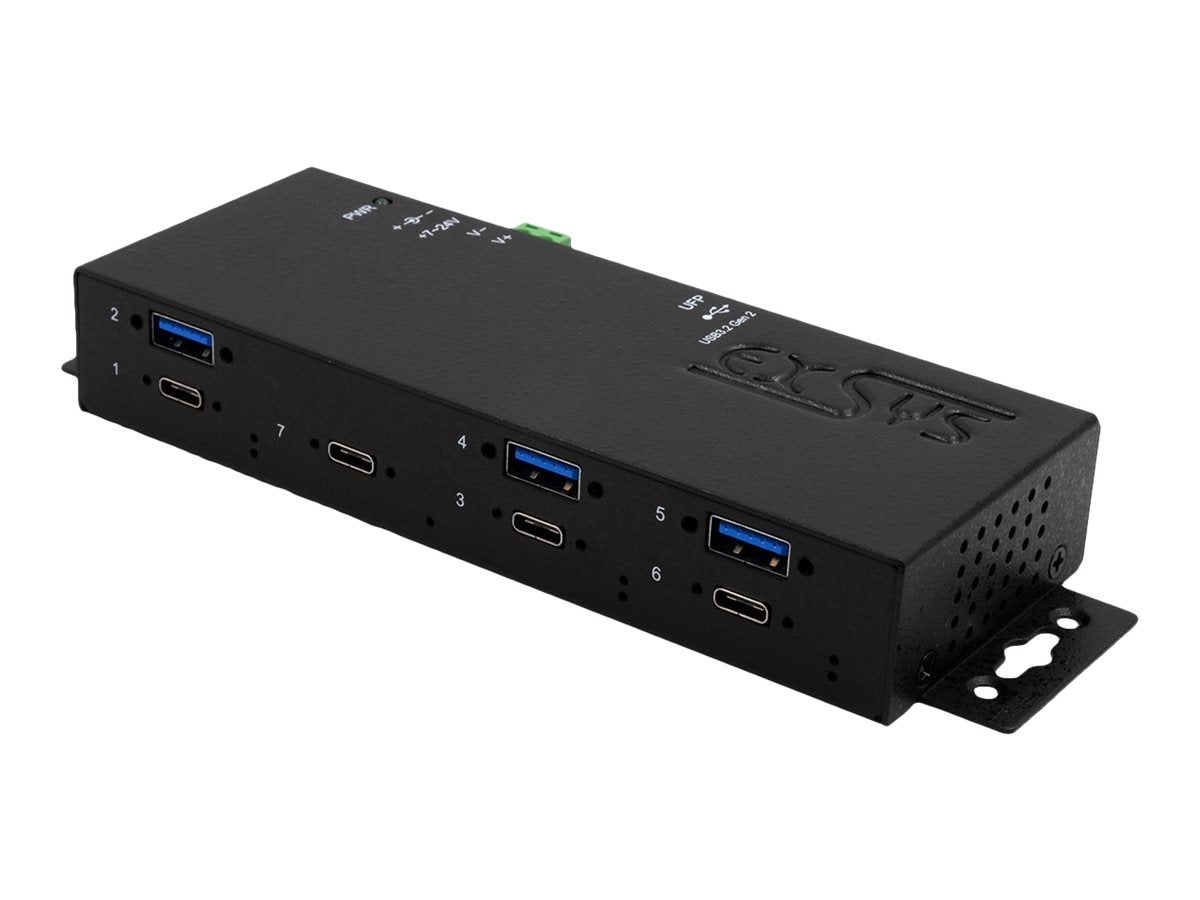 Exsys EX-1237HMVS - Hub - 3 x USB 3.2 Gen 2 + 4 x USB-C 3.2 Gen 2