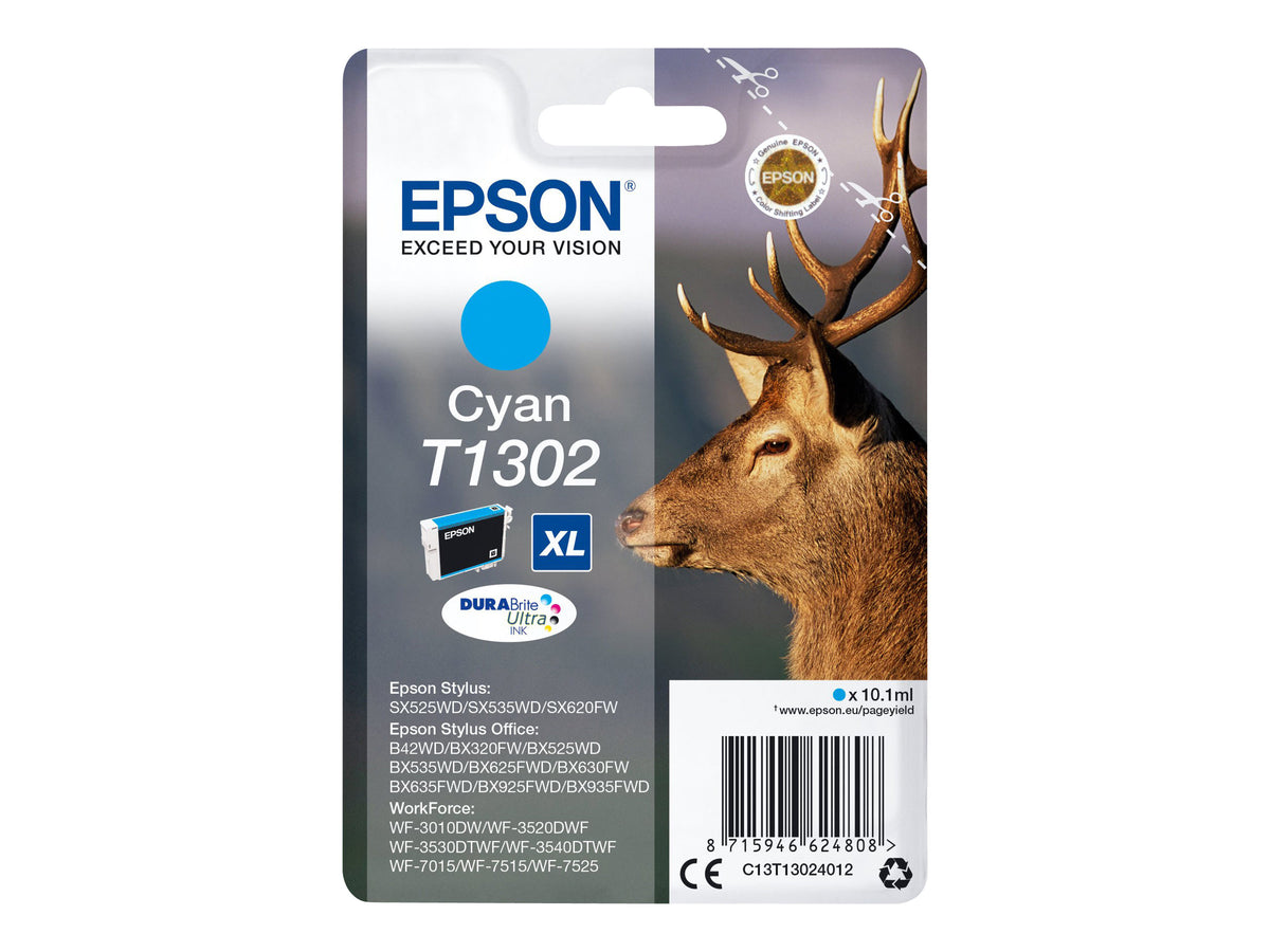 Epson T1302 - 10.1 ml - Cyan - Blister mit RF- / aktustischem Alarmsignal